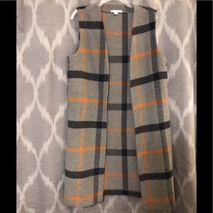 Plaid duster vest